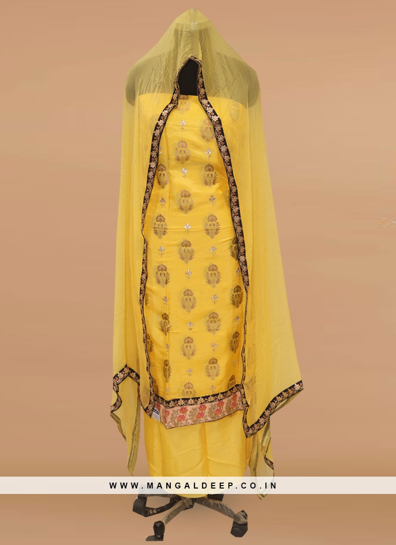 Charming Yellow Color Party Wear Designer Salwar Kameez