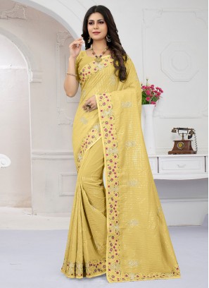 Charming Yellow Wedding Saree