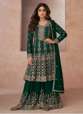 Cherubic Embroidered Shamita Shetty Palazzo Salwar Kameez
