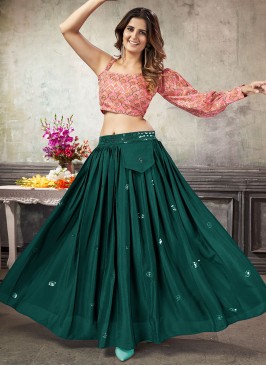 Cherubic Green Readymade Lehenga Choli