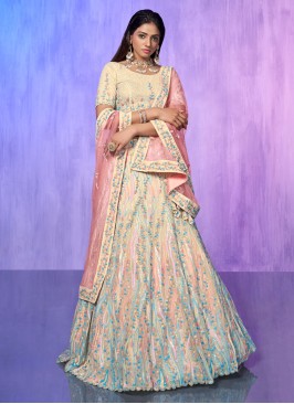 Chic Cream Sangeet Lehenga Choli