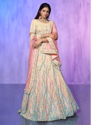 Chic Cream Sangeet Lehenga Choli