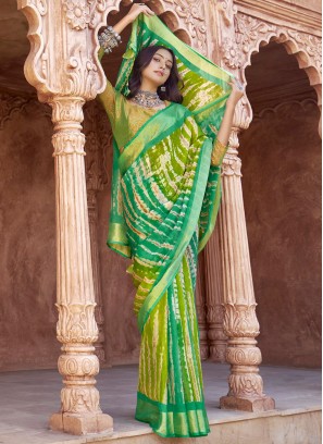 Chiffon Green Saree