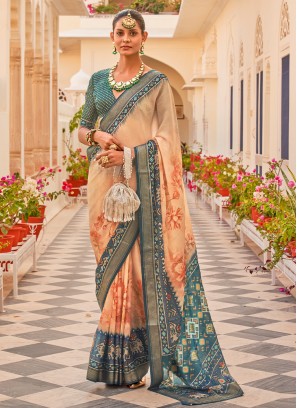 Chiffon Multi Colour Printed Classic Saree