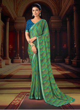 Chiffon Saree in Green