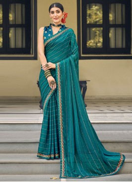 Chiffon Swarovski Classic Saree in Morpeach 