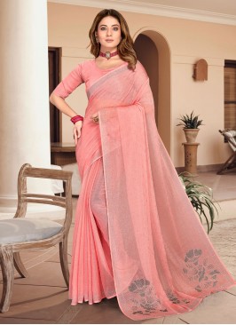 Chiffon Trendy Saree in Rose Pink