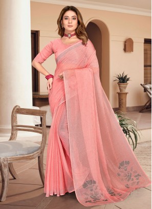 Chiffon Trendy Saree in Rose Pink