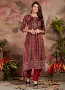 Chinon Digital Print Multi Colour Casual Kurti