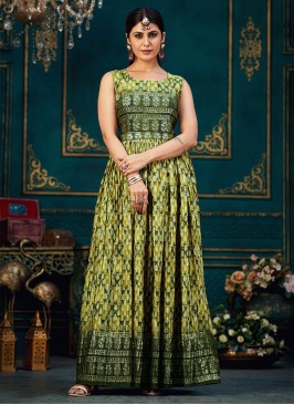 Chinon Floor Length Gown in Green