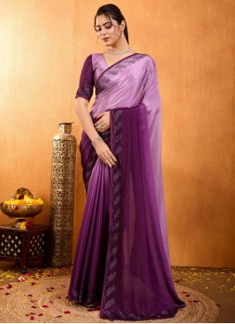 Chinon Purple Contemporary Saree