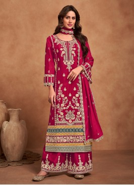 Chinon Readymade Salwar Kameez in Pink