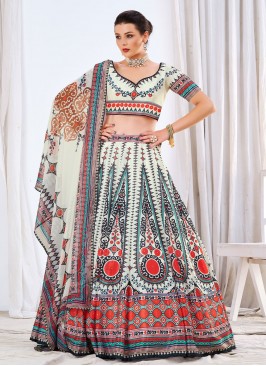 Chinon White Lehenga Choli