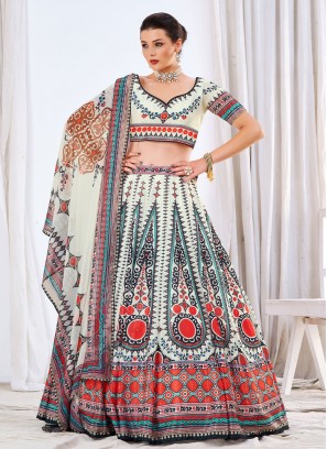 Chinon White Lehenga Choli