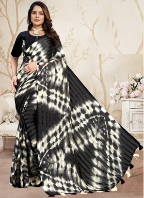 Classic Black Color Daily Wear Saree