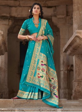 Classic Designer Saree Weaving Banarasi Silk in Blue