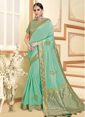 Classic Saree Cord Silk in Sea Green