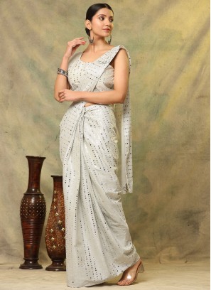 Classic Saree Mirror Imported in White