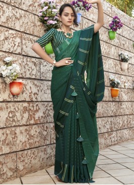 Classic Saree Printed Georgette in Green