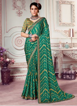 Classic Saree Printed Silk in Green