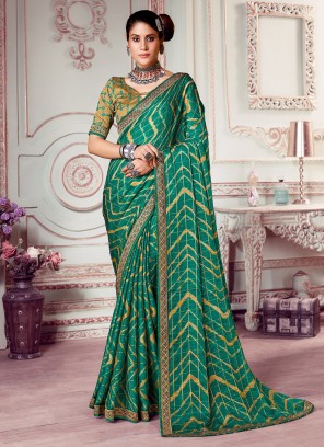 Classic Saree Printed Silk in Green