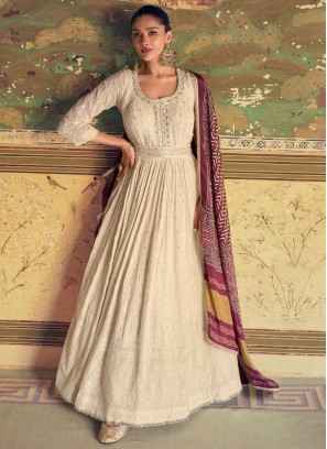 Classical Embroidered Floor Length Gown