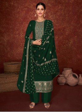 Classical Embroidered Green Designer Pakistani Salwar Suit 
