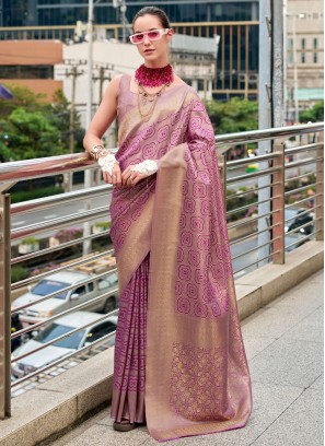 Classical Mauve  Silk Designer Saree