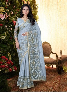 Classy Grey Festival Classic Saree