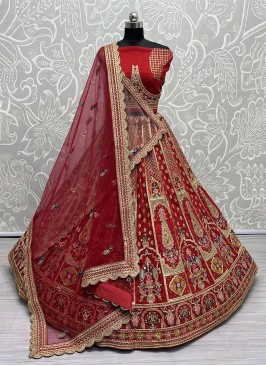 Classy Red Bridal Trendy Designer Lehenga Choli