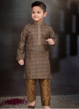 Multi Elegance Boys' Kurta and Trouser Set.