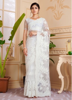 Compelling Net Party Contemporary Saree