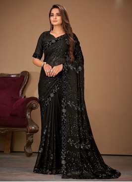 Competent Black Contemporary Saree