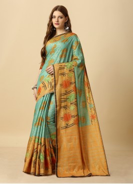 Competent Green Engagement Trendy Saree