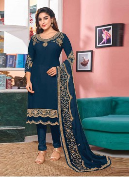 Congenial Faux Georgette Churidar Designer Suit