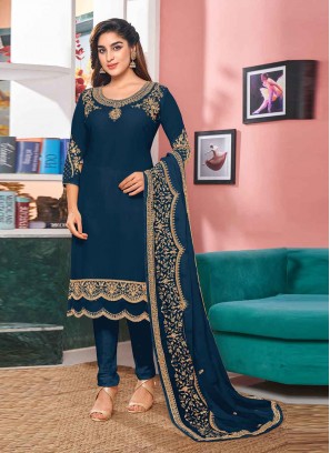 Congenial Faux Georgette Churidar Designer Suit