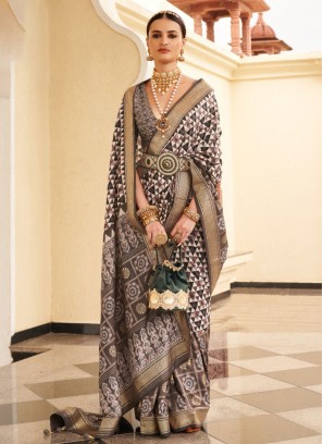 Conspicuous Brown Trendy Saree