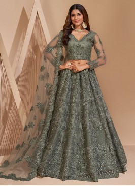 Conspicuous Cord Grey A Line Lehenga Choli