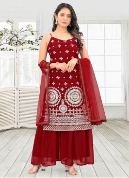 Conspicuous Embroidered Party Readymade Salwar Kameez