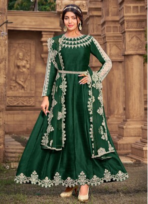 Conspicuous Green Festival Anarkali Suit