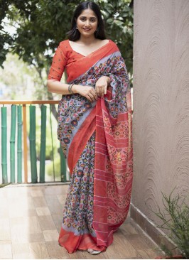 Cotton Contemporary Saree in Multi Colour