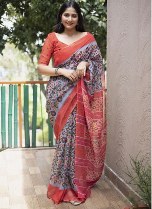 Cotton Contemporary Saree in Multi Colour
