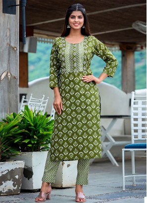 Cotton Green Designer Kurti