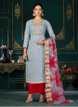 Cotton Grey Salwar Suit