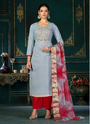 Cotton Grey Salwar Suit