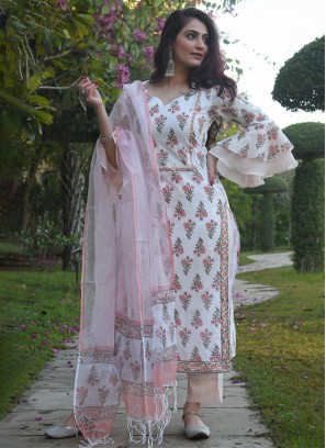 Cotton Pant Style Suit in White