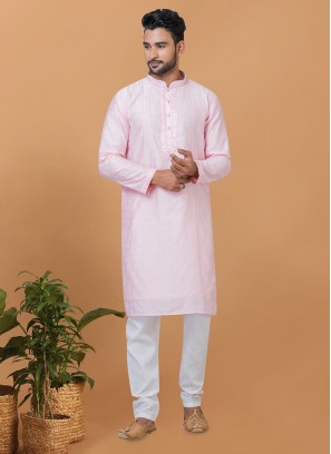 Cotton Pink Kurta Pyjama