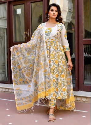 Cotton Printed Multi Colour Readymade Suit