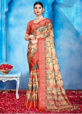 Cream Border Reception Saree