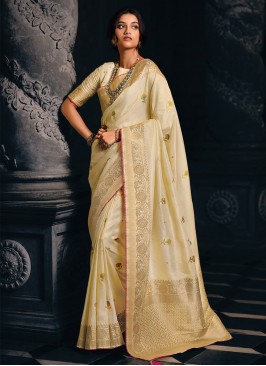 Cream Color Classic Saree